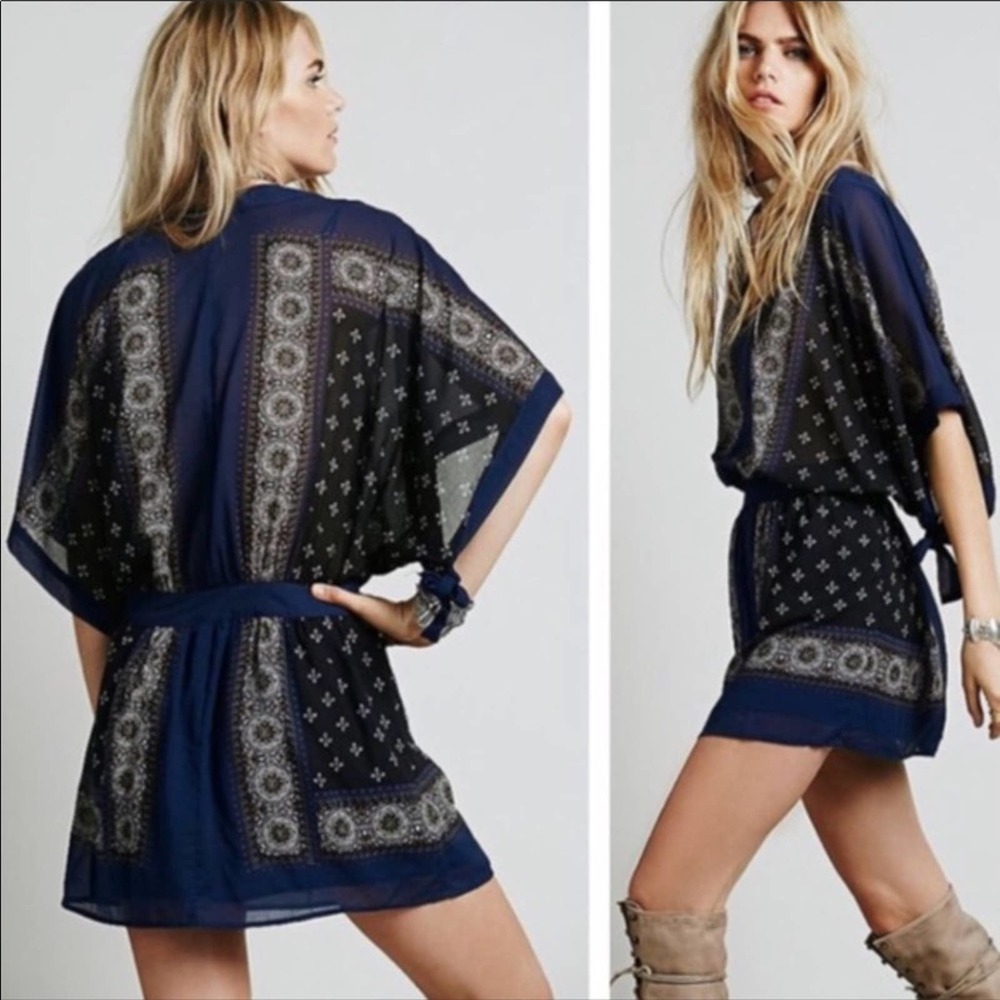 Free People Santa Cruz kimono Mini Dress Small
